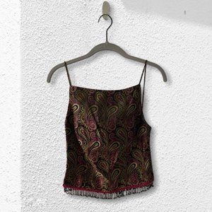 Cache Paisley Beaded Camisole Gold Purple …